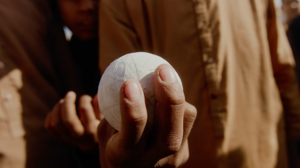 Detail shot of street cricket ball in Jalalabad, Afghanistan