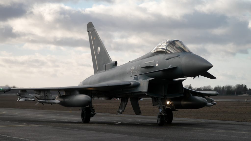 German Eurofighter taxiing to take off
